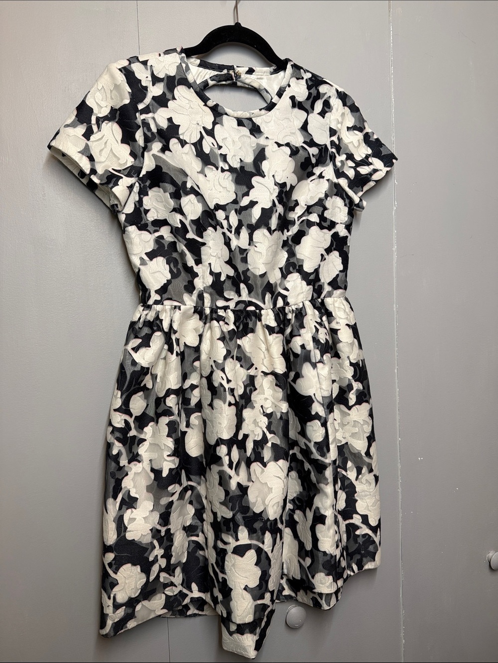 Kate Spade Black & White Floral Fit-and-Flare Dress
